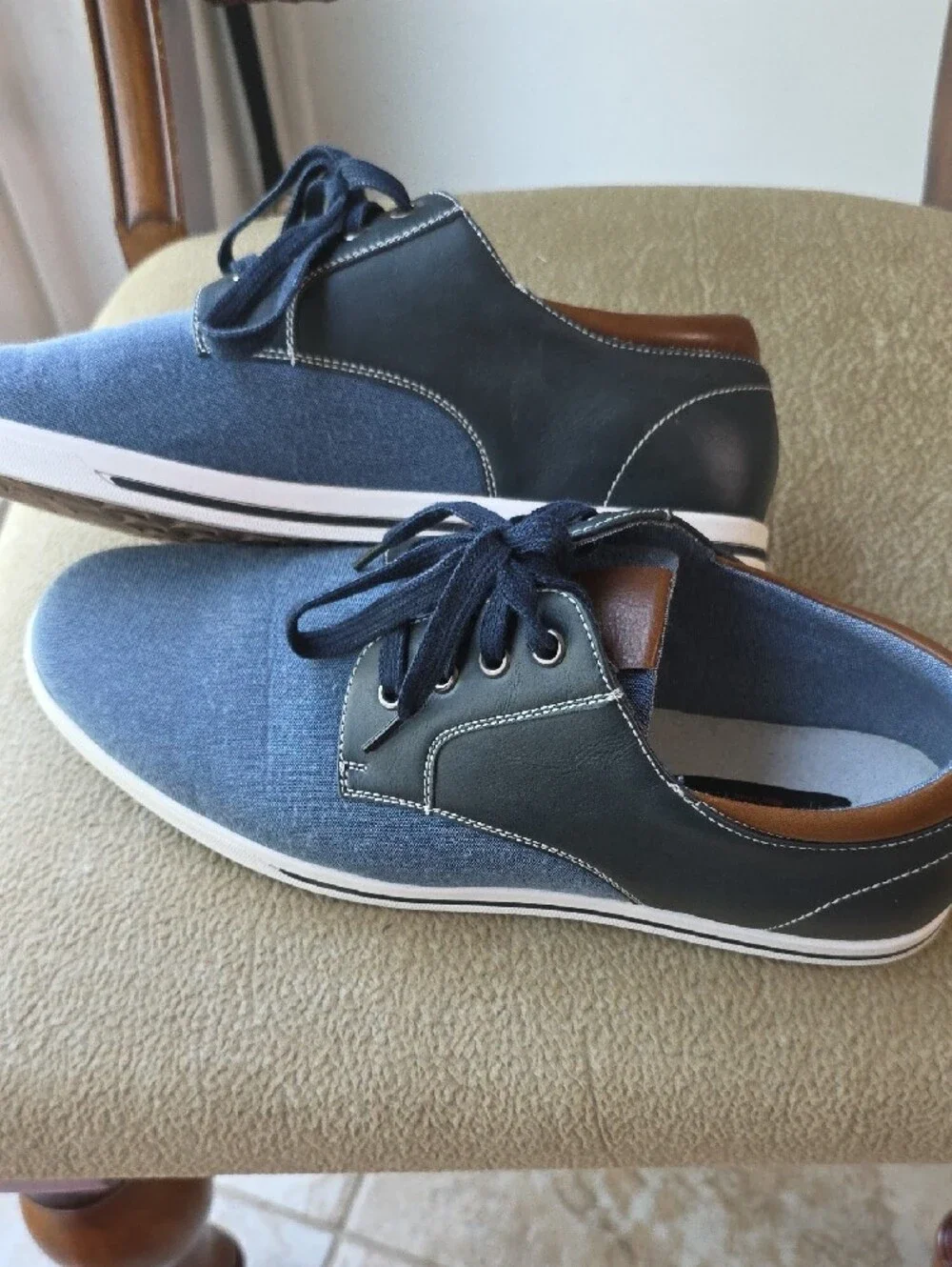 Bruno Marc Men's Rivera-01 blue denim sneakers Item#1021